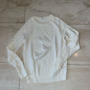 White Cotton Fisherman’s Sweater Size Small